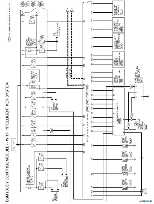 Nissan Rogue Service Manual: Wiring diagram - With intelligent key